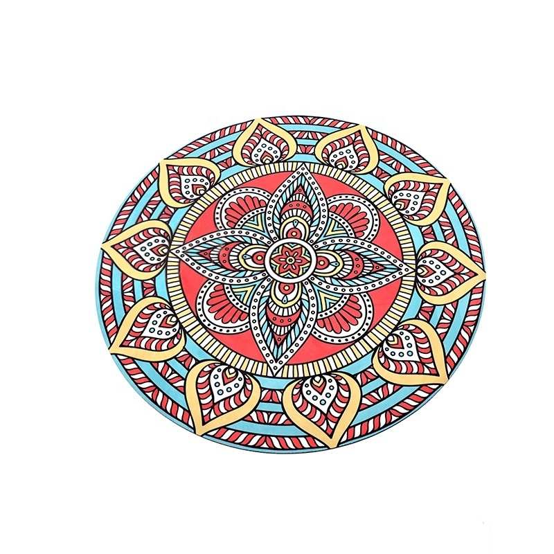 Hot Selling Eco Friendly Meditation Custom Suede Rubber Round Yoga Mat