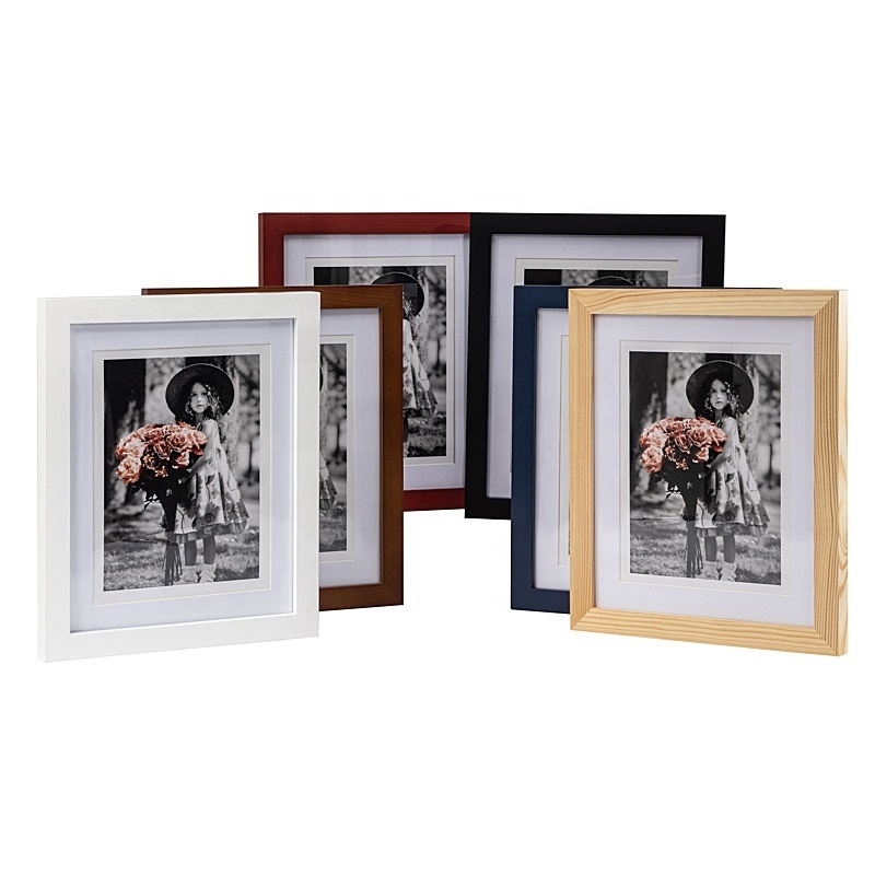 China Picture Frames Black White Wood Grain Bulk MDF Frames for 8x10, 5x7, 4x6 Photos Real Glass for Wall or Tabletop