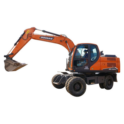 2017 used wheeled excavator Doosan Daewoo DH150 DX150 15 ton rubber tyre earth moving excavator machine