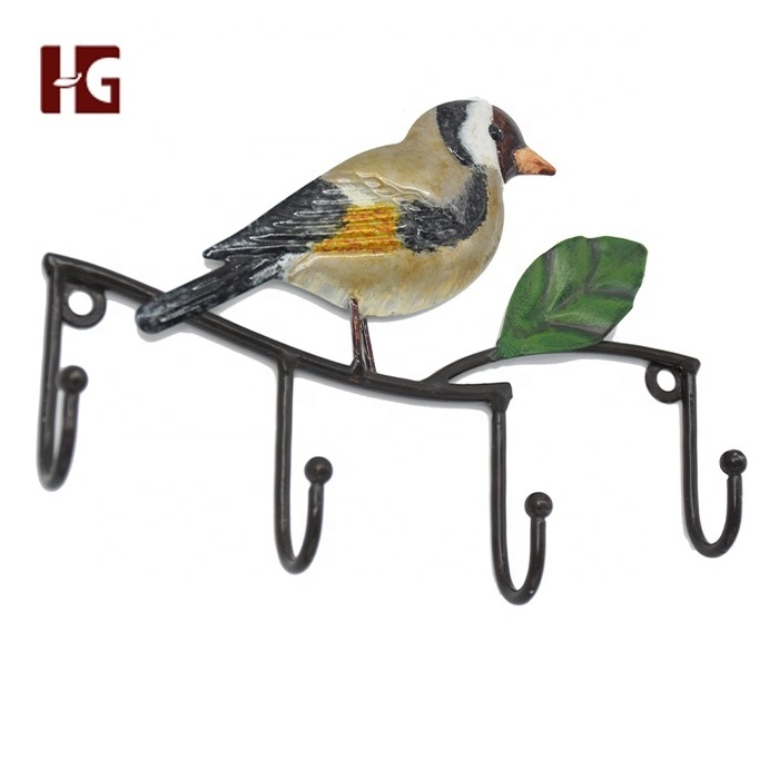 High Quality Life-Like Metal Bird Hook Home Decor Wall Art