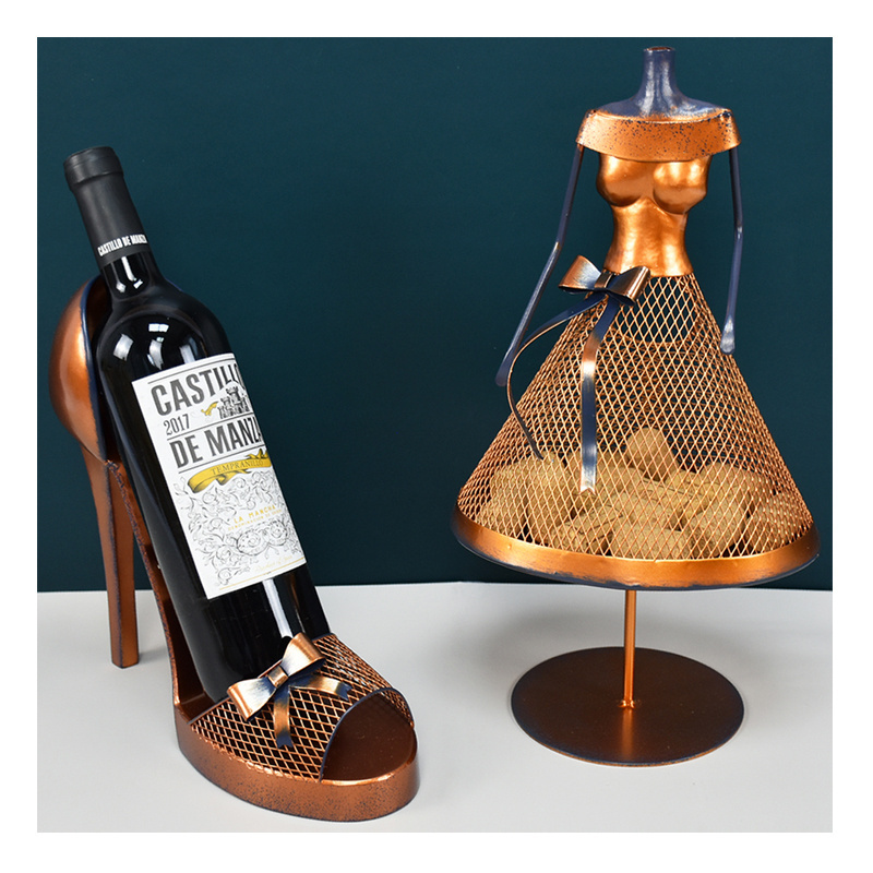 2023 New Product Sexy Iron Single Wine Bottle Holder High Heel Wine Holder High Heel Shoe Wine Bottle Holder