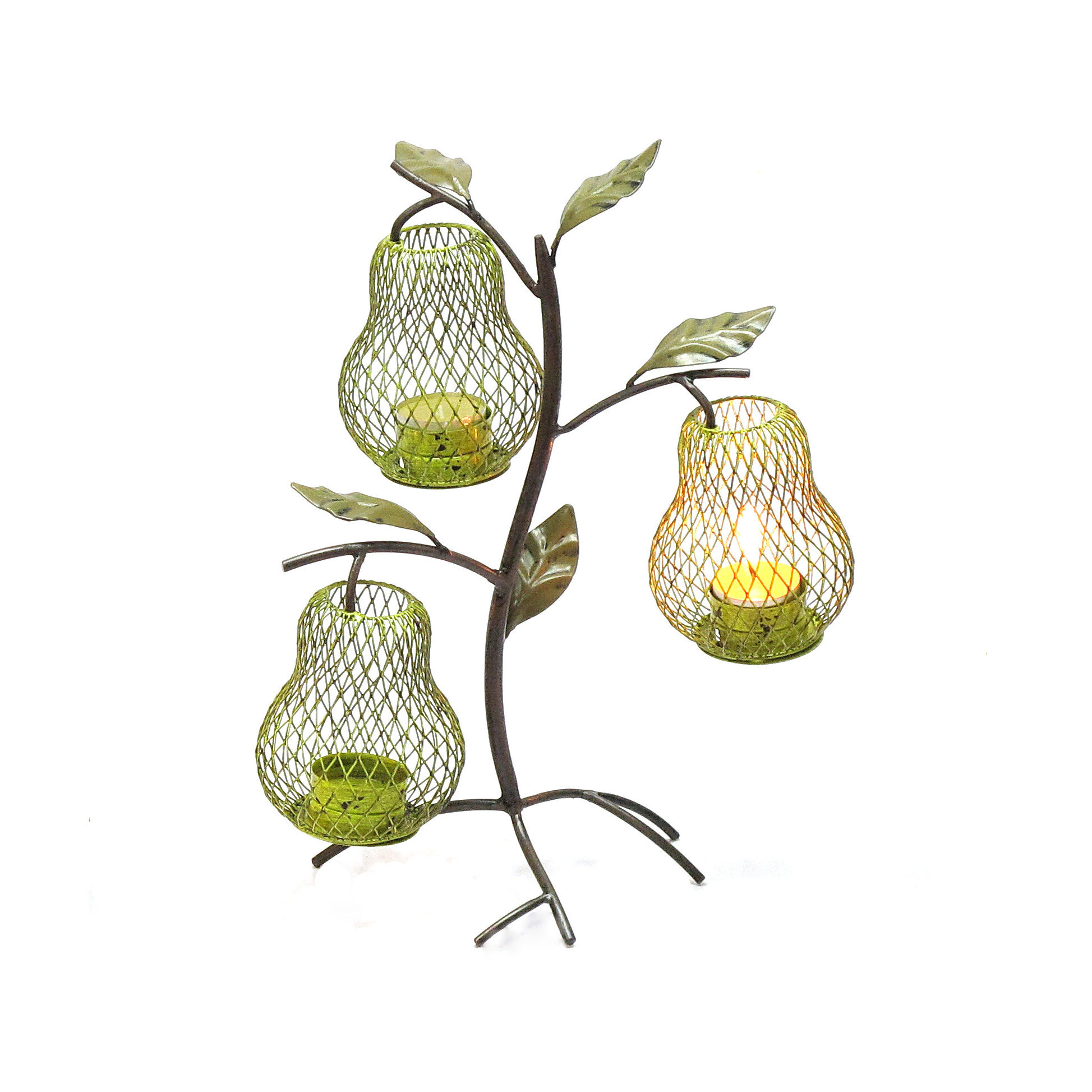 Arts and Crafts Wrought Iron Lovely Pear Candle Holder