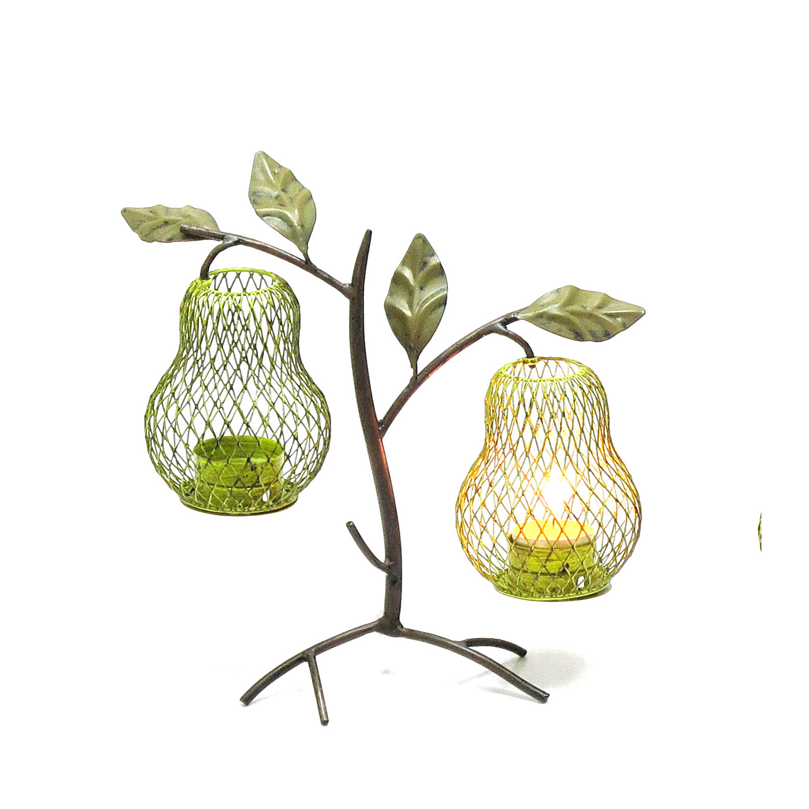 Arts and Crafts Wrought Iron Lovely Pear Candle Holder