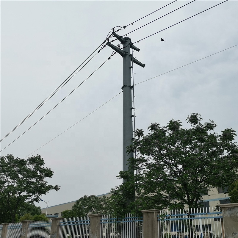 Polygon Hot Dip Galvanized Steel Pole , Steel Transmission Poles For Electrical Power Transmission Line