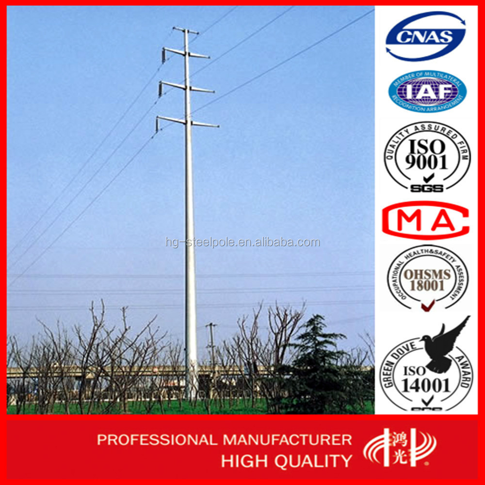 Prompt Delivery 230KV Electric Transmission Line Steel  Poles