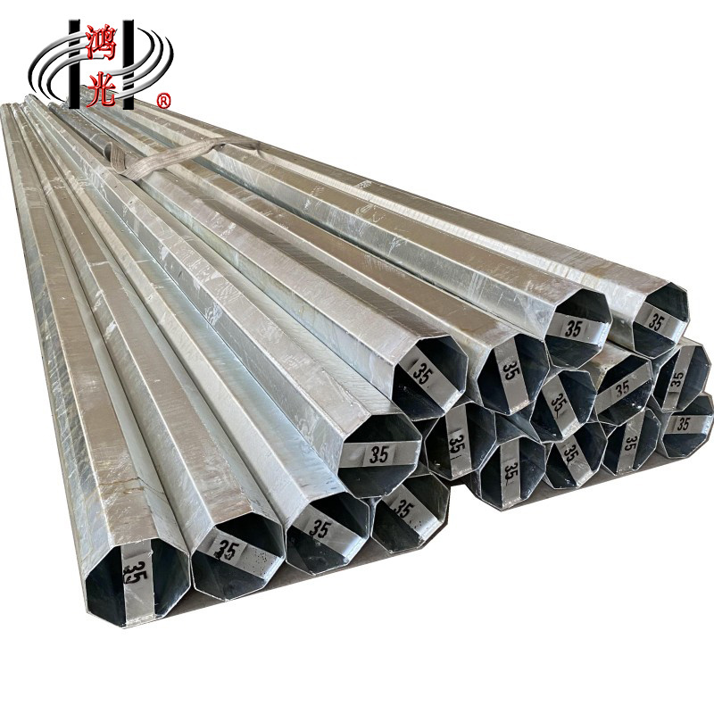 Hot galvanized steel power metal pole for transmission line Steel Electric Pole