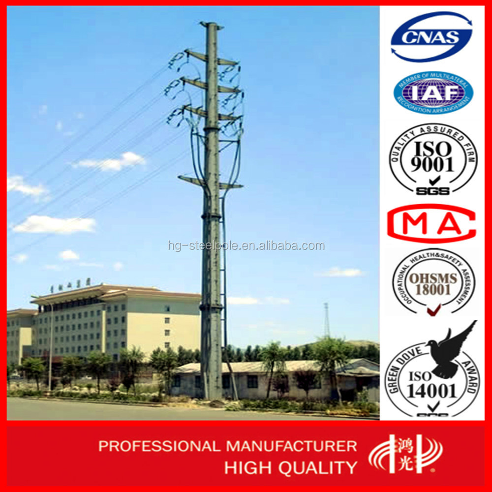 Prompt Delivery 230KV Electric Transmission Line Steel  Poles