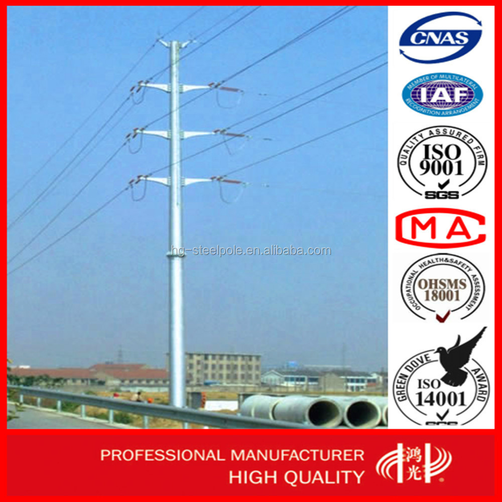 Prompt Delivery 230KV Electric Transmission Line Steel  Poles