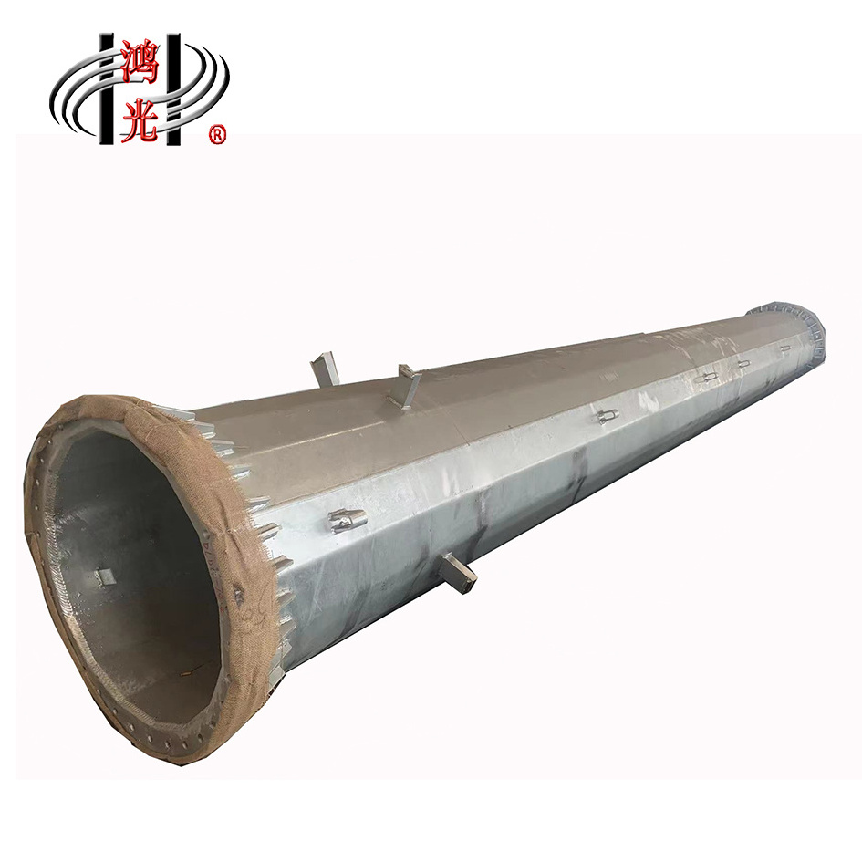 Hot galvanized steel power metal pole for transmission line Steel Electric Pole