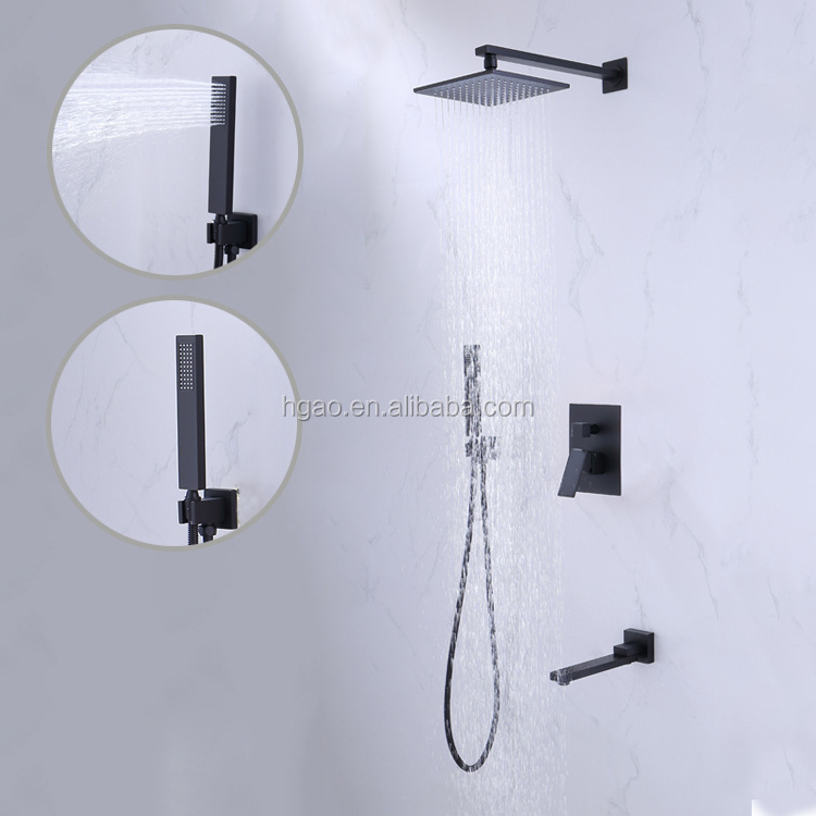 BWE Square Bathroom Ducha Chuveiro Rainfall Head Robinet Salle De Bain Ensemble Douche smart Bathroom Shower Faucet