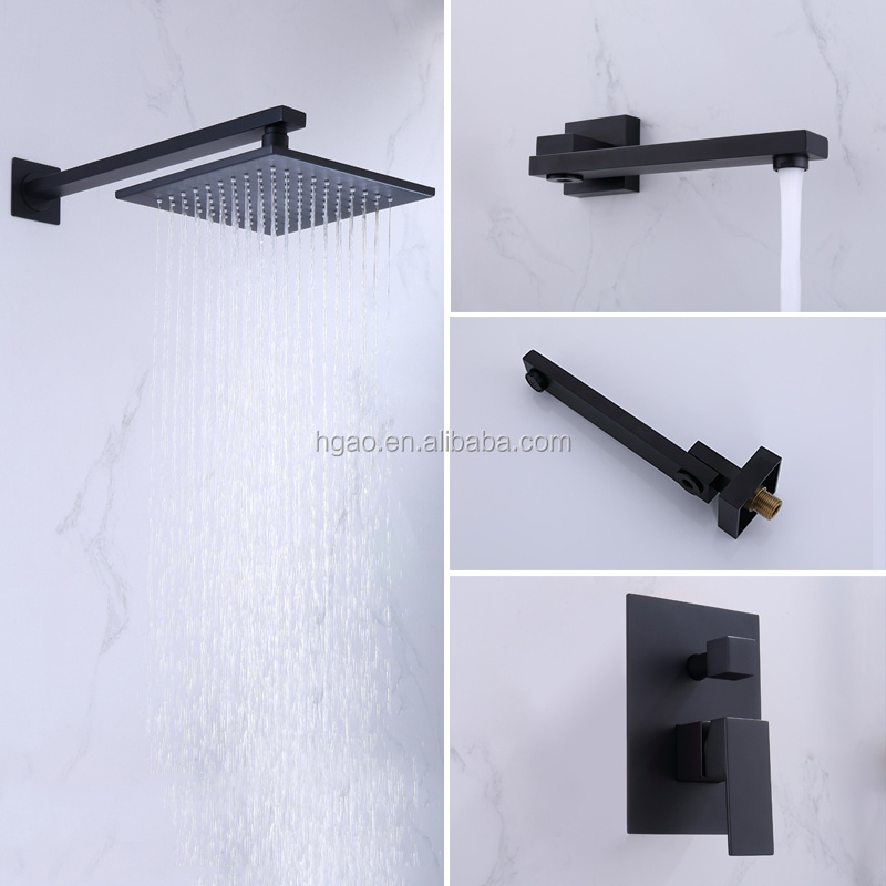 BWE Square Bathroom Ducha Chuveiro Rainfall Head Robinet Salle De Bain Ensemble Douche smart Bathroom Shower Faucet