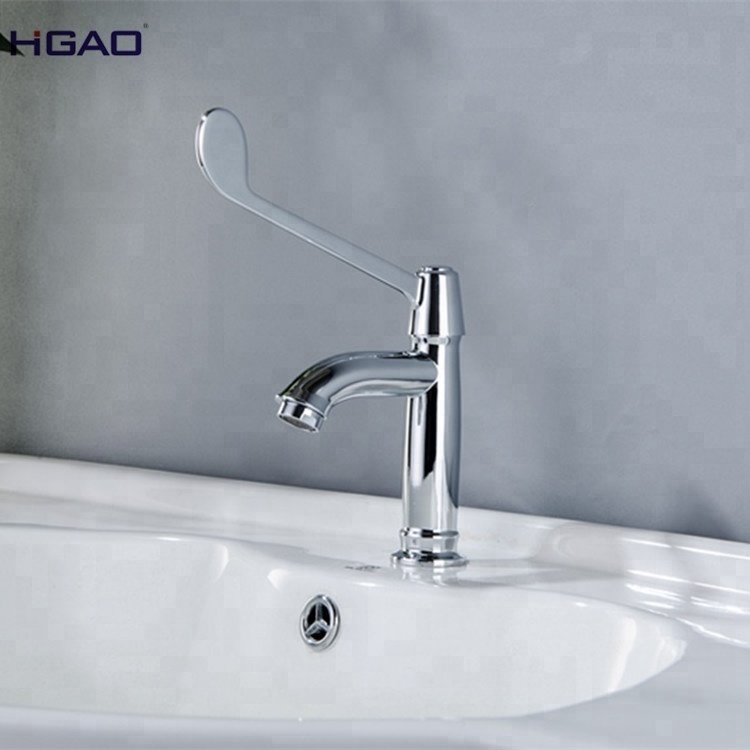 Long handle torneira banheiro brass hot and cold water elbow touch laboratory hospital faucet medical faucet type of water tap