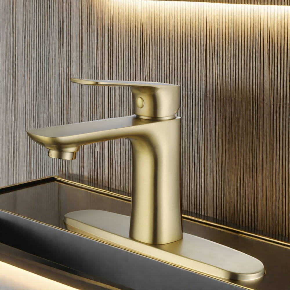 Luxury Smart Stainless Steel 304 Brushed Gold Sink Faucet Hot Cold Water Mixer Bathroom Lavatory Basin Faucets-Body Brass Zinc