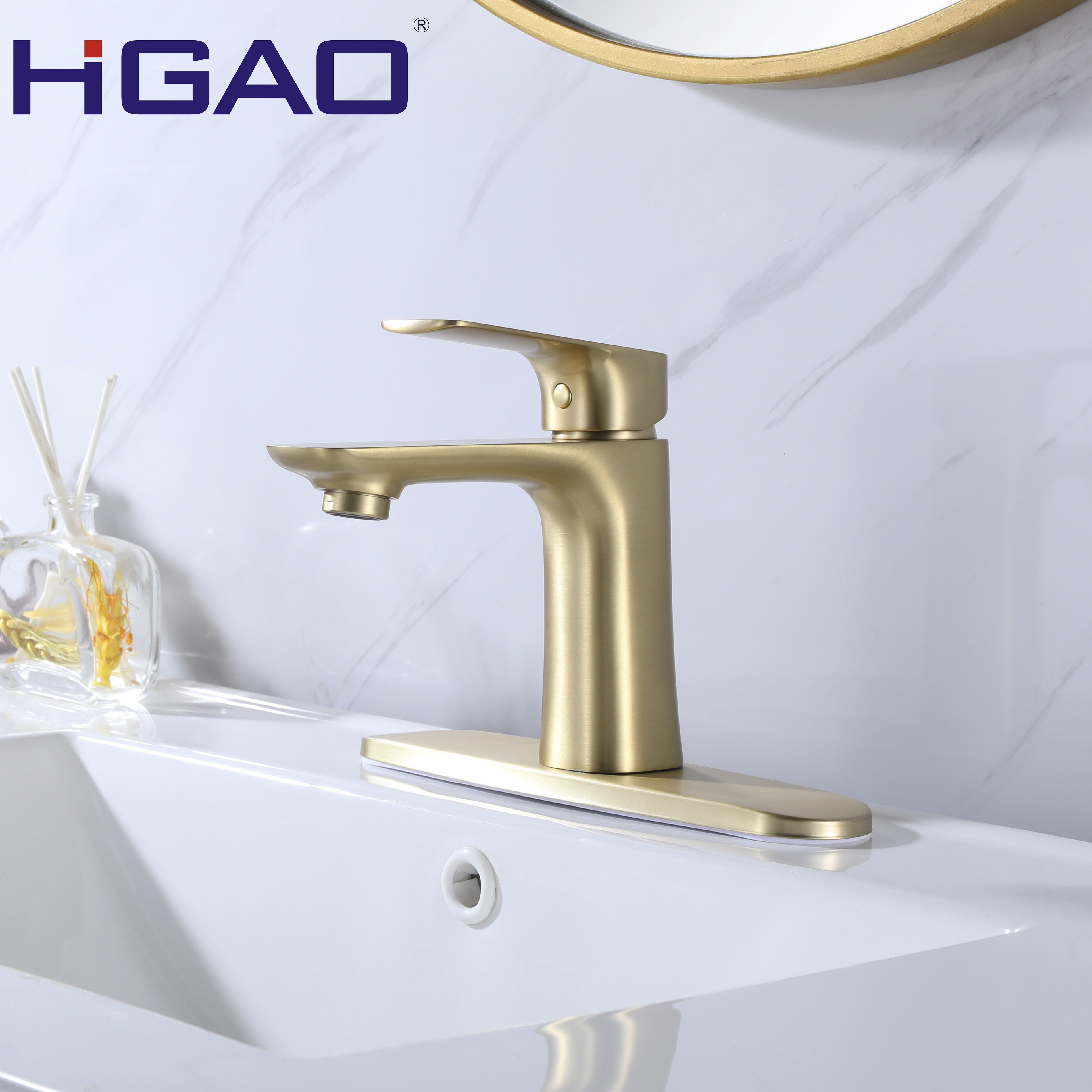 Luxury Smart Stainless Steel 304 Brushed Gold Sink Faucet Hot Cold Water Mixer Bathroom Lavatory Basin Faucets-Body Brass Zinc