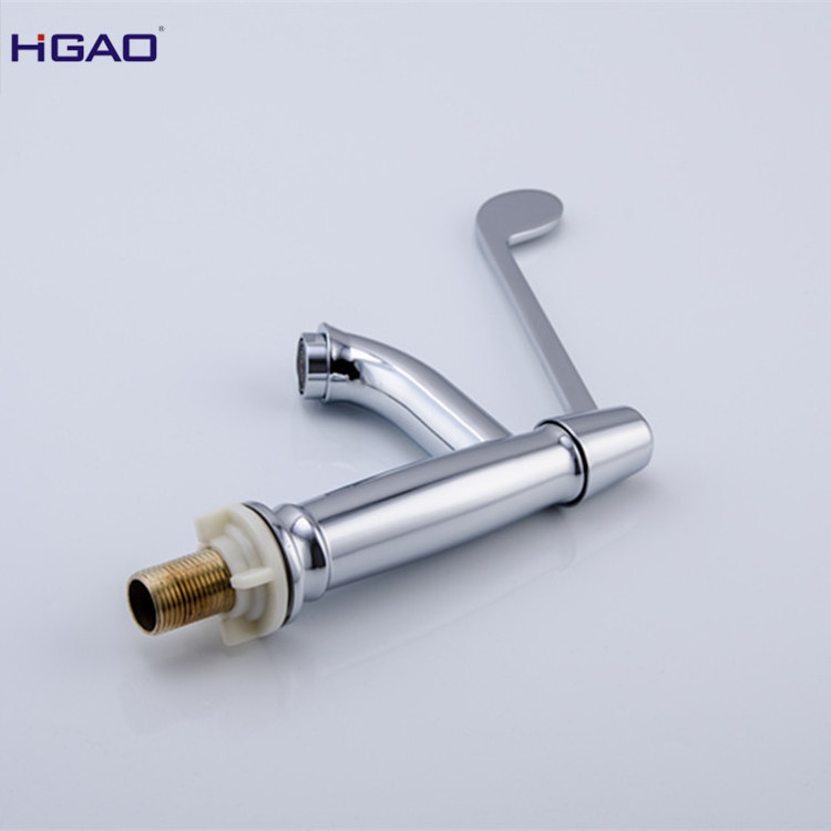 New deck mounted brass chrome plating cold water only ADA Handicap long handle medical basin tap faucet for Disabled