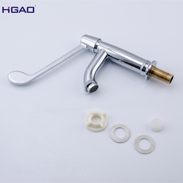 New deck mounted brass chrome plating cold water only ADA Handicap long handle medical basin tap faucet for Disabled