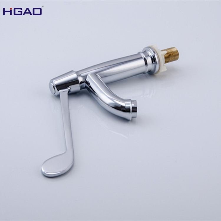 New deck mounted brass chrome plating cold water only ADA Handicap long handle medical basin tap faucet for Disabled