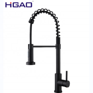 HUAGAO Good Selling SUS304 Kitchen Spring Faucets with Pull Down 3 Function Sprayer Cheap Kitchen Taps Black Tap for RV Utility