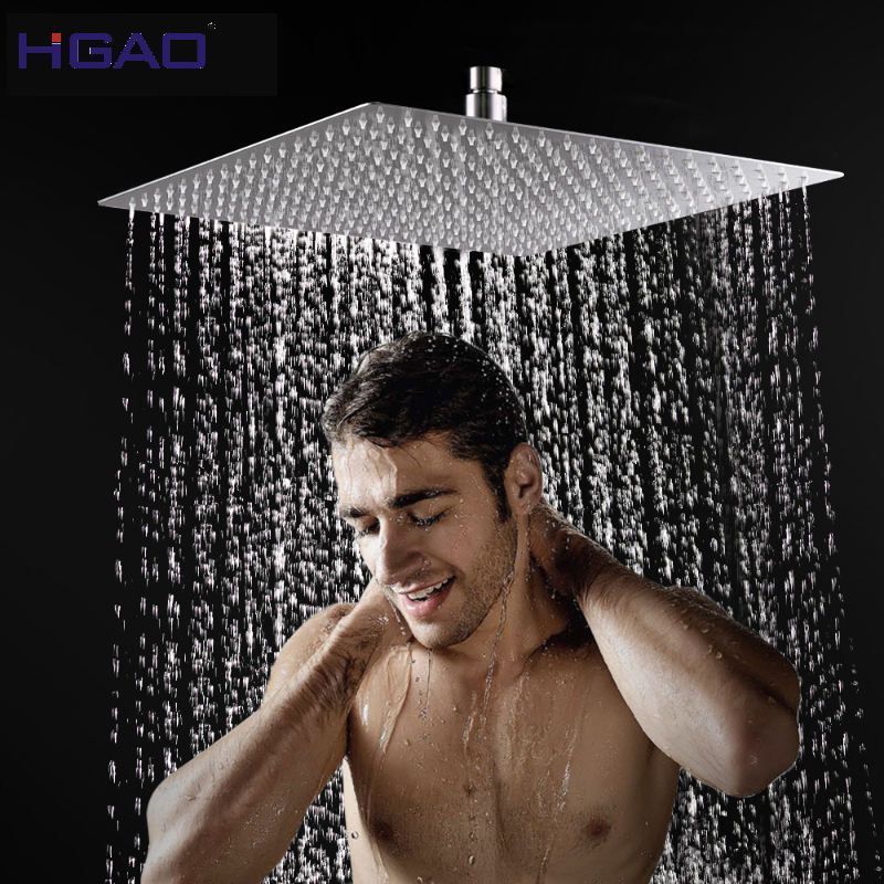 Large Square 4/6/8 Inch Stainless Steel Shower Head High Pressure Rainfall Function Chrome Bathroom Accessory Brass Water Saving