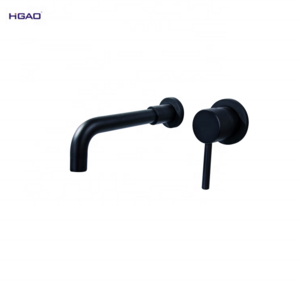 HUAGAO One handle Antique black Brass brushed water tap hidden wall mounted basin Faucet