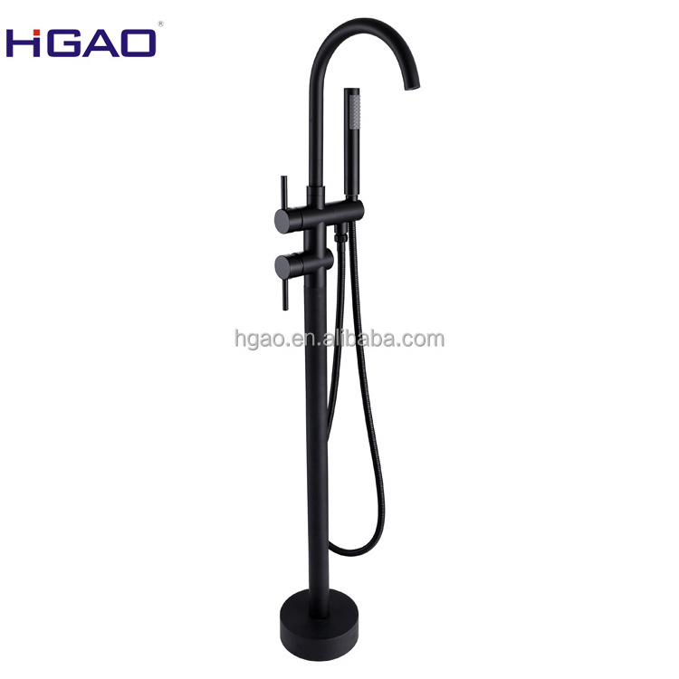 new arrival smart bathroom shower black color copper free standing bathtub mixer faucet