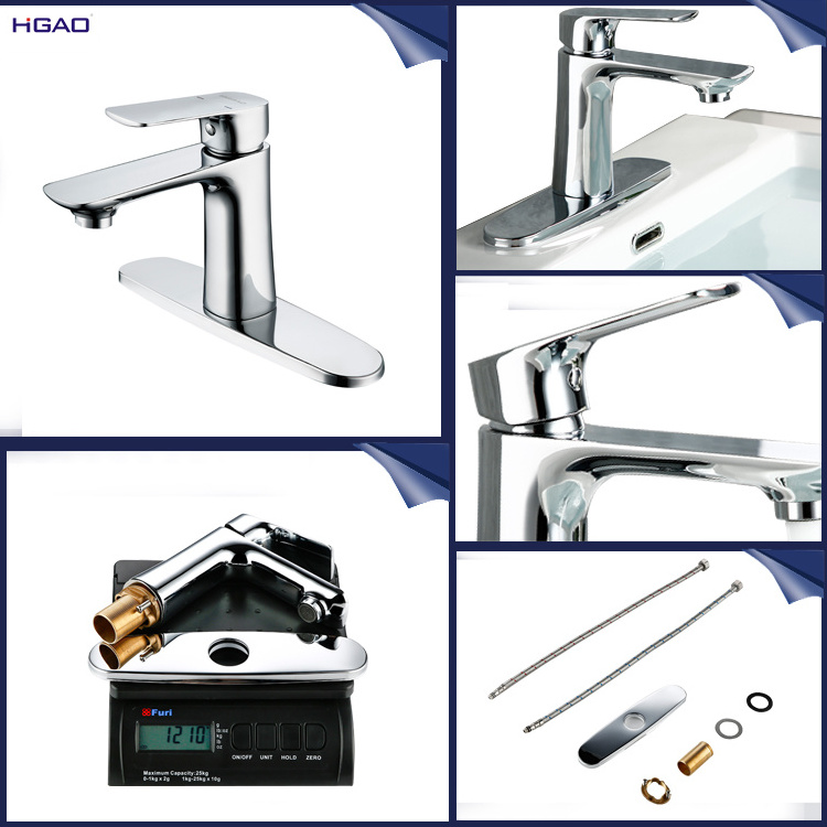 Huagao Faucet factory unique solid brass water tap single handle basin faucet