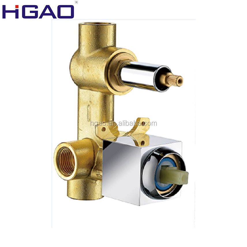 Popular Concealed Square Bath Shower Mixer 2-Way Diverter Embedded In-Wall Brass Shower Faucet Body Valve for Bathroom Use