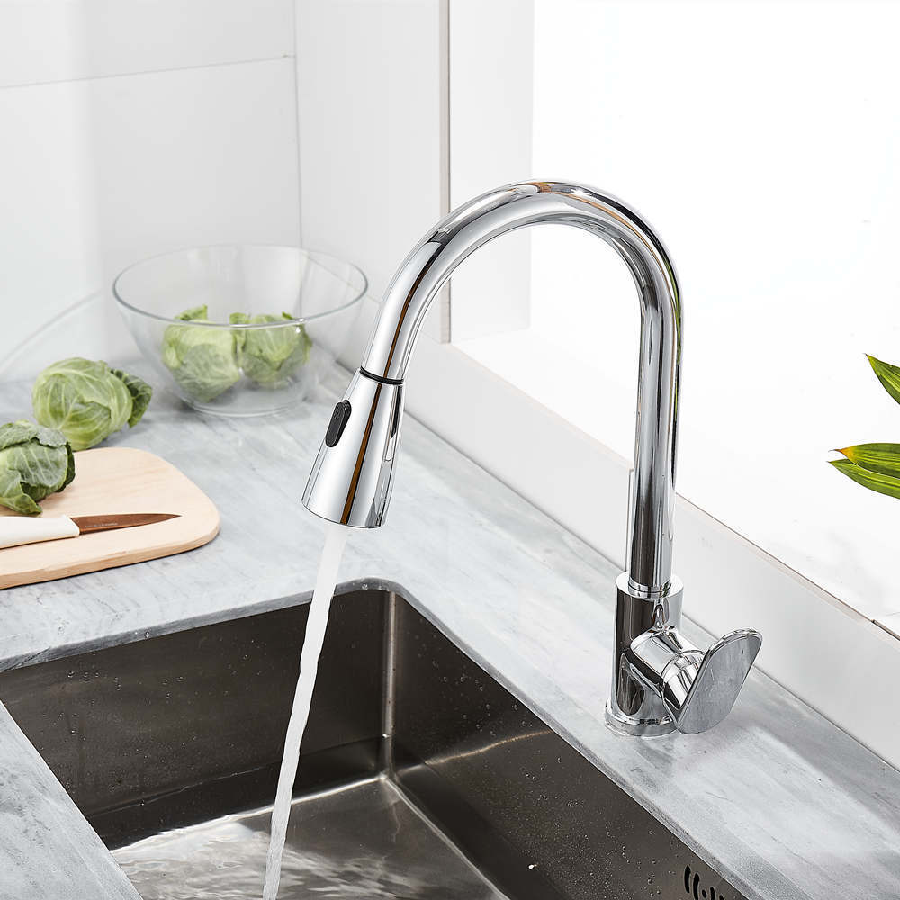 Commercial Kitchen Faucets Pull Out Water Mixer Tap Solid Brass Kitchen Sink Faucets With Pull Down Sprayer