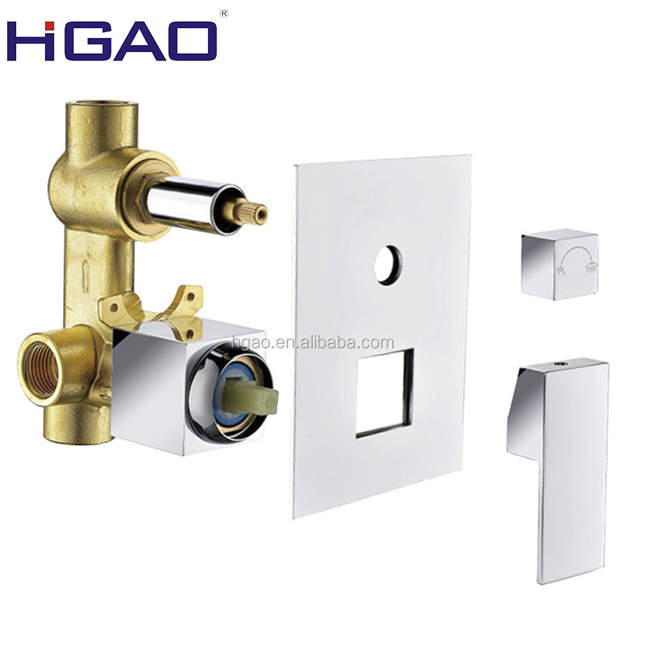 Popular Concealed Square Bath Shower Mixer 2-Way Diverter Embedded In-Wall Brass Shower Faucet Body Valve for Bathroom Use