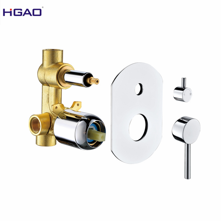 Popular Concealed Square Bath Shower Mixer 2-Way Diverter Embedded In-Wall Brass Shower Faucet Body Valve for Bathroom Use