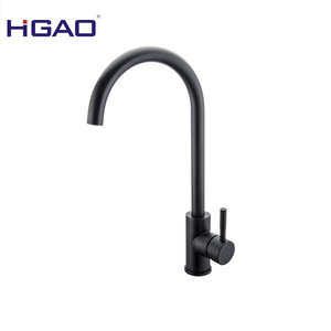 2022 Best-selling Single Hole Stainless Steel Matte Black Taps Goose Neck Kitchen Faucet With Nice C Shape Curvature