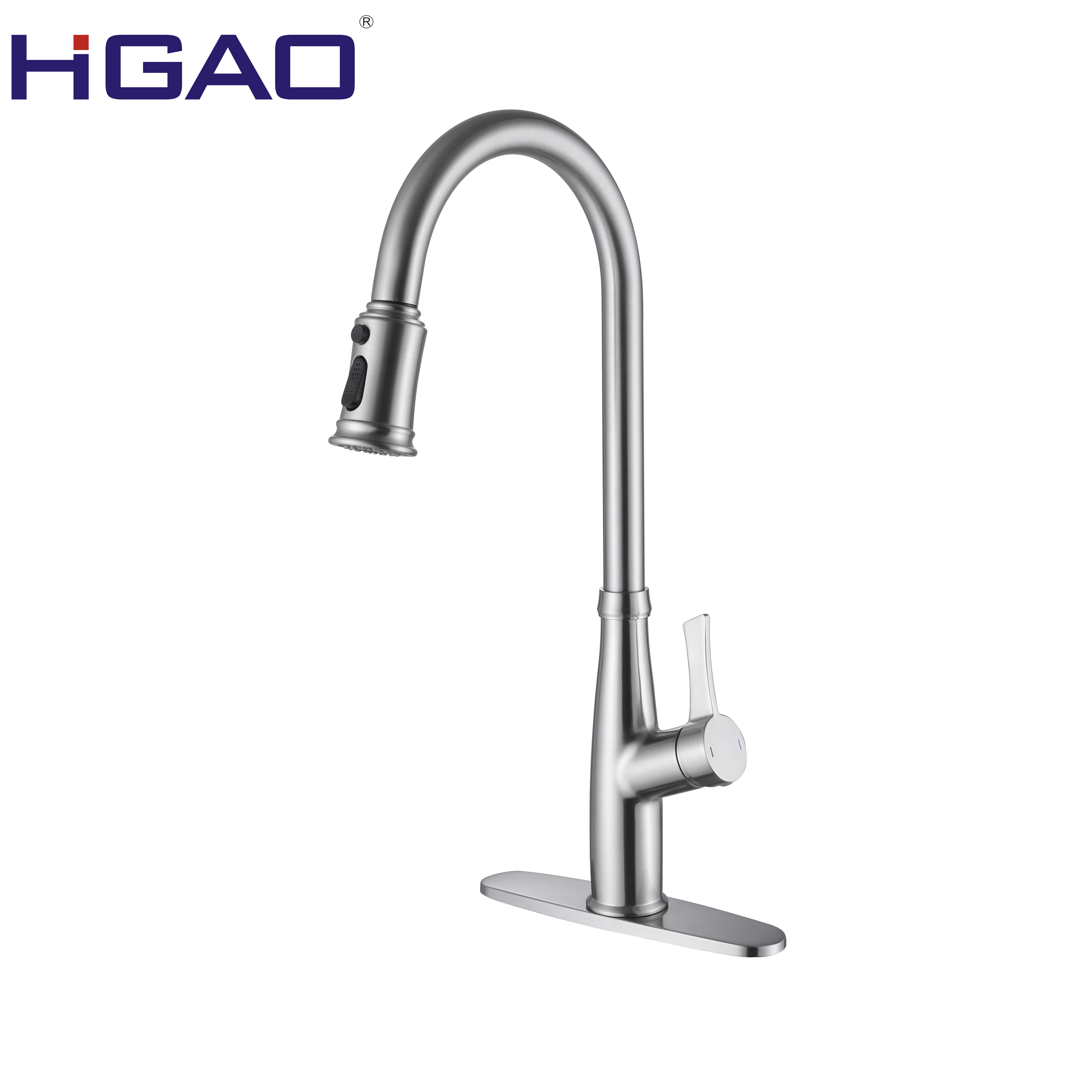 Kaiping new design Luxury polished brushed nickel single handle pull out water tap sink kitchen sink faucet