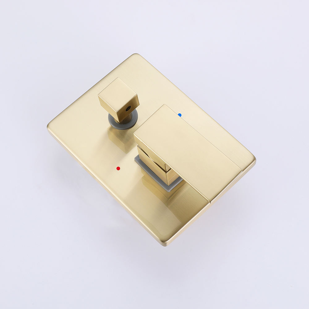 Wall mounted brushed gold bathtub mixer faucet brass single handle bathtub faucet set