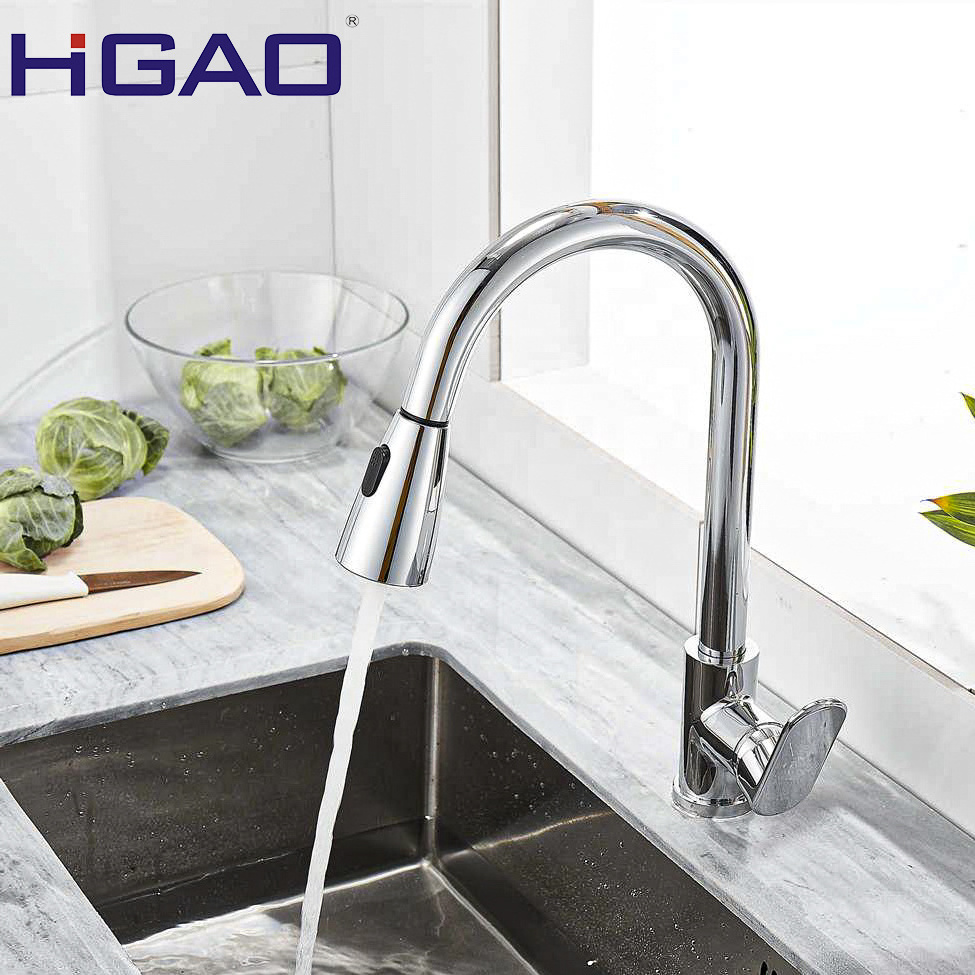 Commercial Kitchen Faucets Pull Out Water Mixer Tap Solid Brass Kitchen Sink Faucets With Pull Down Sprayer