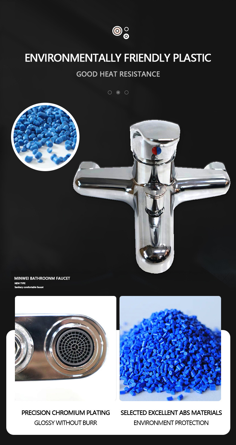 KaiPing factory HUAGAO shower faucet head and vavl bathroom cheap white abs material bath mixer faucet