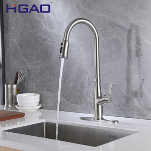 Kaiping new design Luxury polished brushed nickel single handle pull out water tap sink kitchen sink faucet