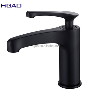 Matte Black Brushed Solid Brass Hot Cold Water Mixer Tap Bathroom Faucet Basin Mixer Faucet