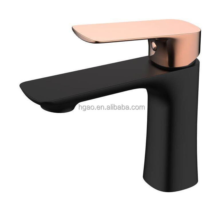 Cheaper Price smart Black and Rose gold  Deck Mounted Waterfall Brass Faucet Basin Faucet