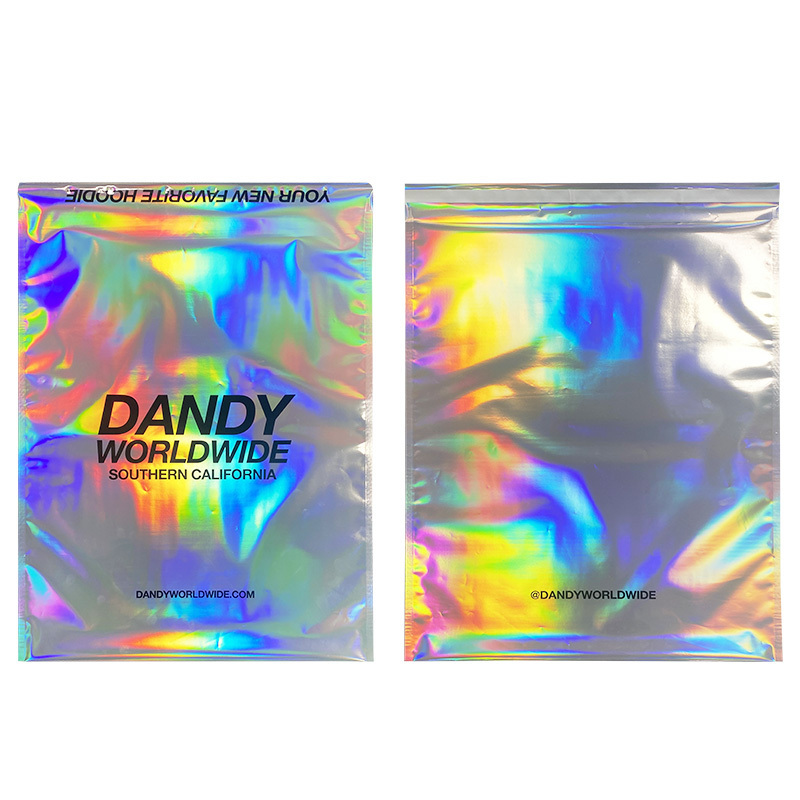 Custom Aluminium poly mailer LOGO printed Rainbow Envelopes mailers shipping mailing bags for shoes clothes holographic mail bag