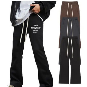 2023 RH073 Wholesale Custom Logo Vintage High Street  Leg Sweatpants Straight Baggy Flare Sweat Pants for Men