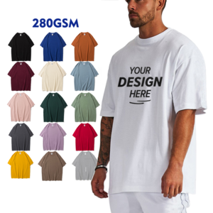 Custom High Quality 100% Cotton men's Solid color Bulk Blank T-Shirts Pro Club Loose Drop Shoulder Oversized T Shirt AG2800