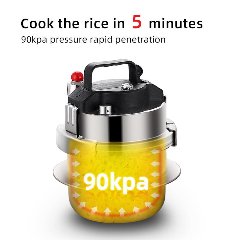 304 Pressure Cooker Portable Mini Rice Pot Easy Carry indoor cooker