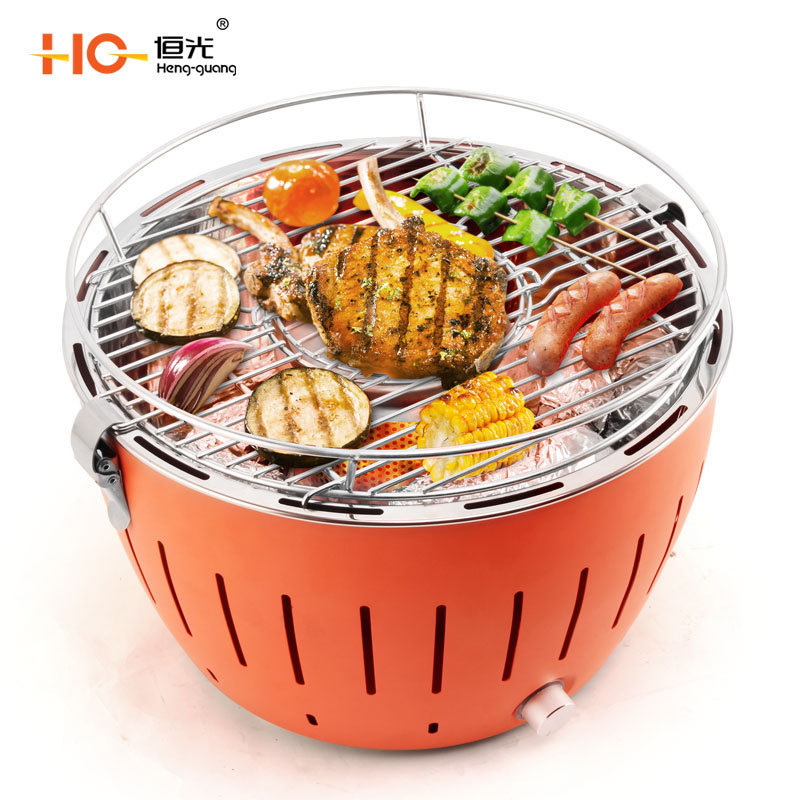 New Design Portable Charcoal BBQ Grill Stainless Steel Turbo BBQ Grill Outdoor