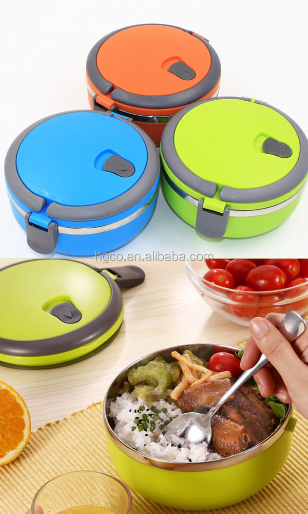 Bento Stainless Steel Lunch Box Round Shape Food Insulated Lunchbox For Kids