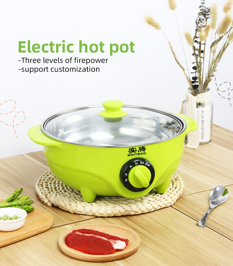 Portable multi-purpose non-stick stainless steel electric hot pot electric stew pot electric slow cooker