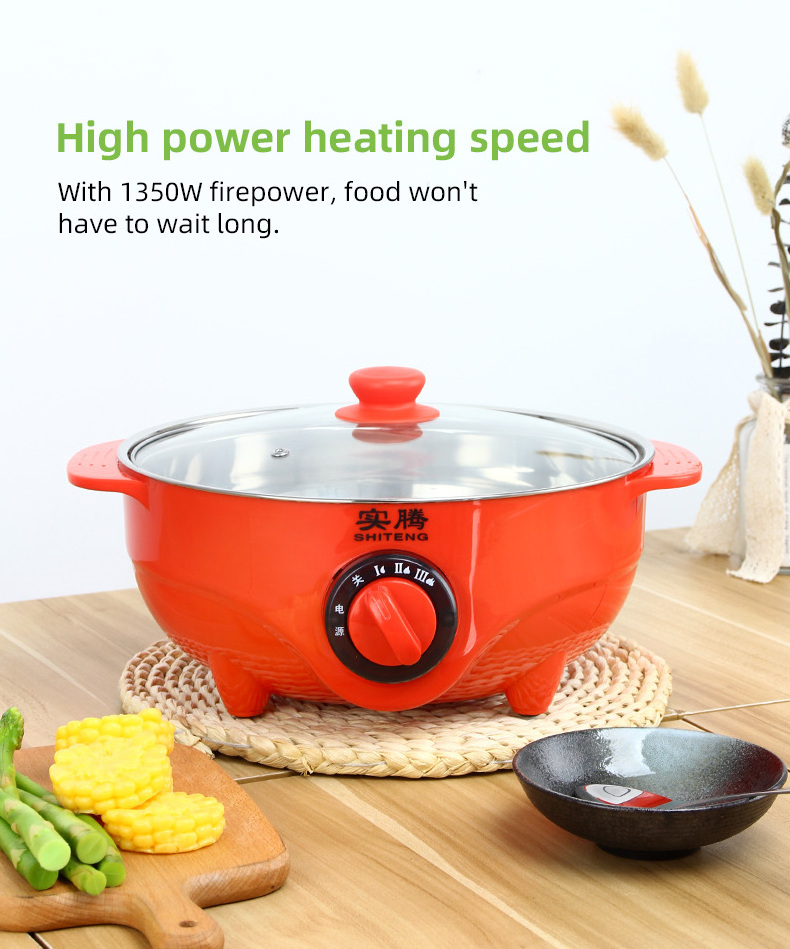 Portable multi-purpose non-stick stainless steel electric hot pot electric stew pot electric slow cooker