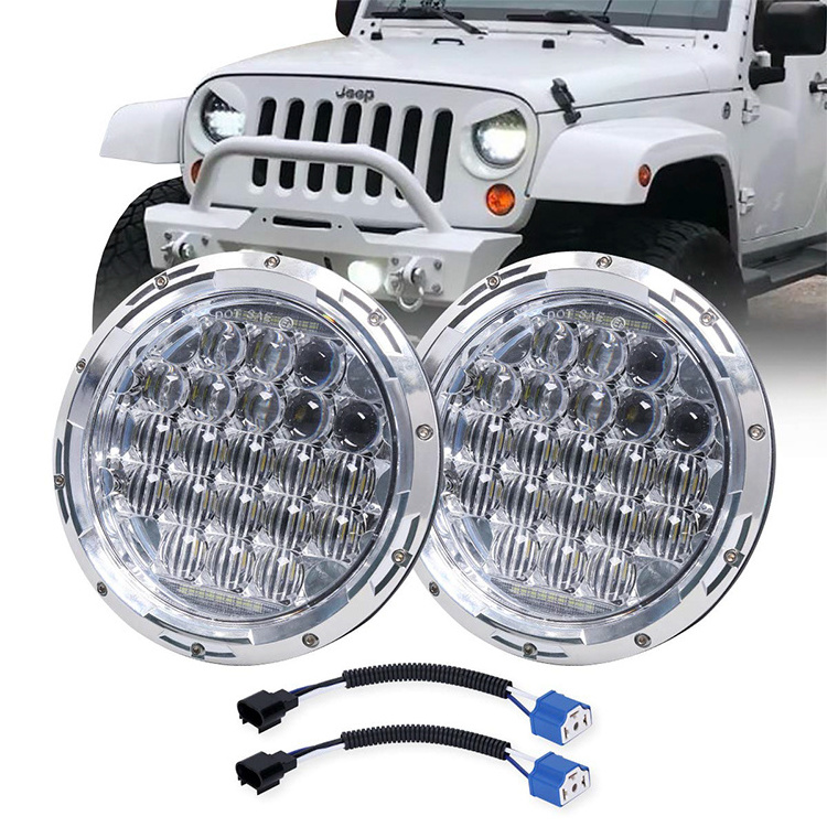 HGD 105w High Power Drl H4 5D Lens 7inch Round Led Headlight for Jeep JK TJ LJ CJ