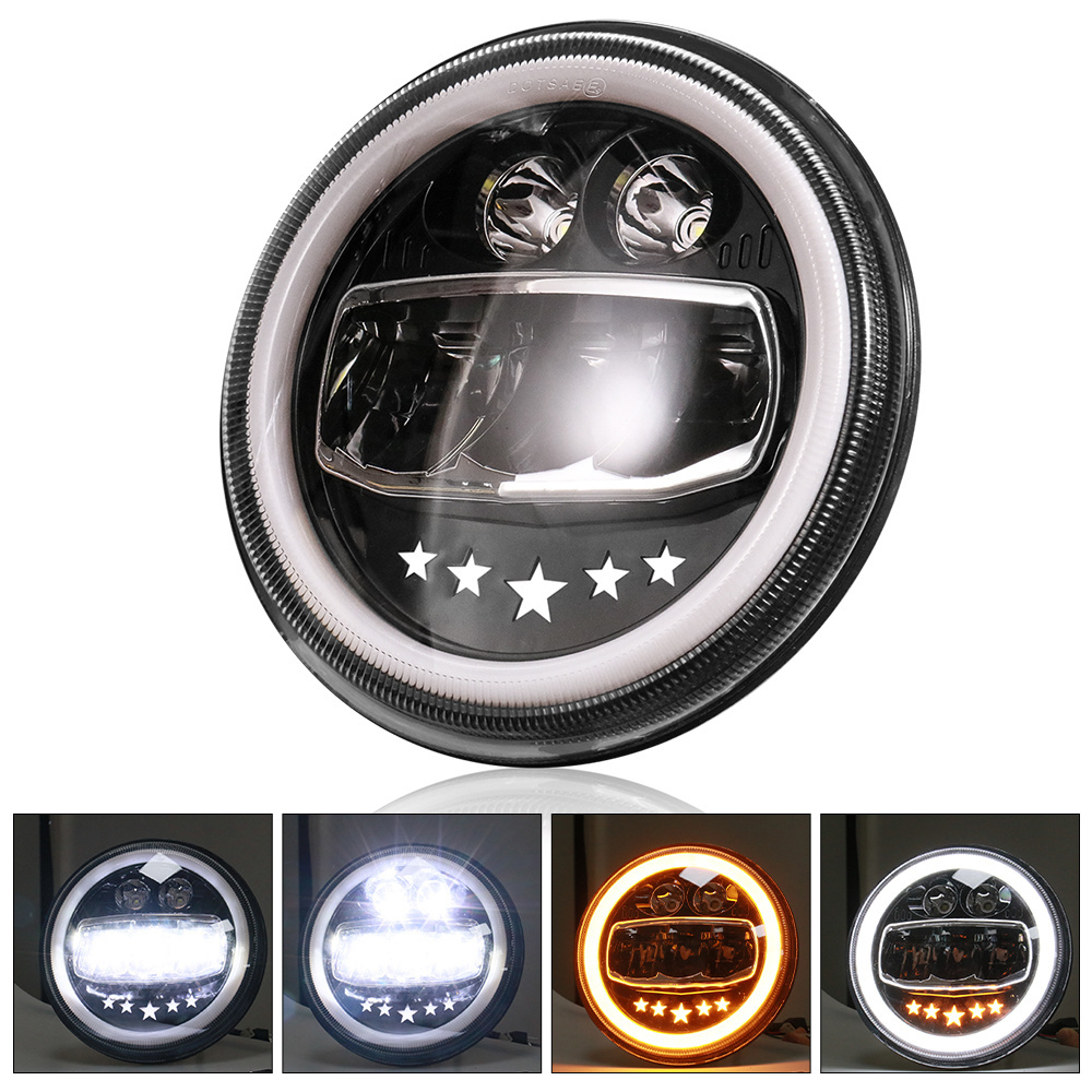 HGD 7 inch Off road led headlights Universal Angel Eye Round for jeep wrangler led headlight