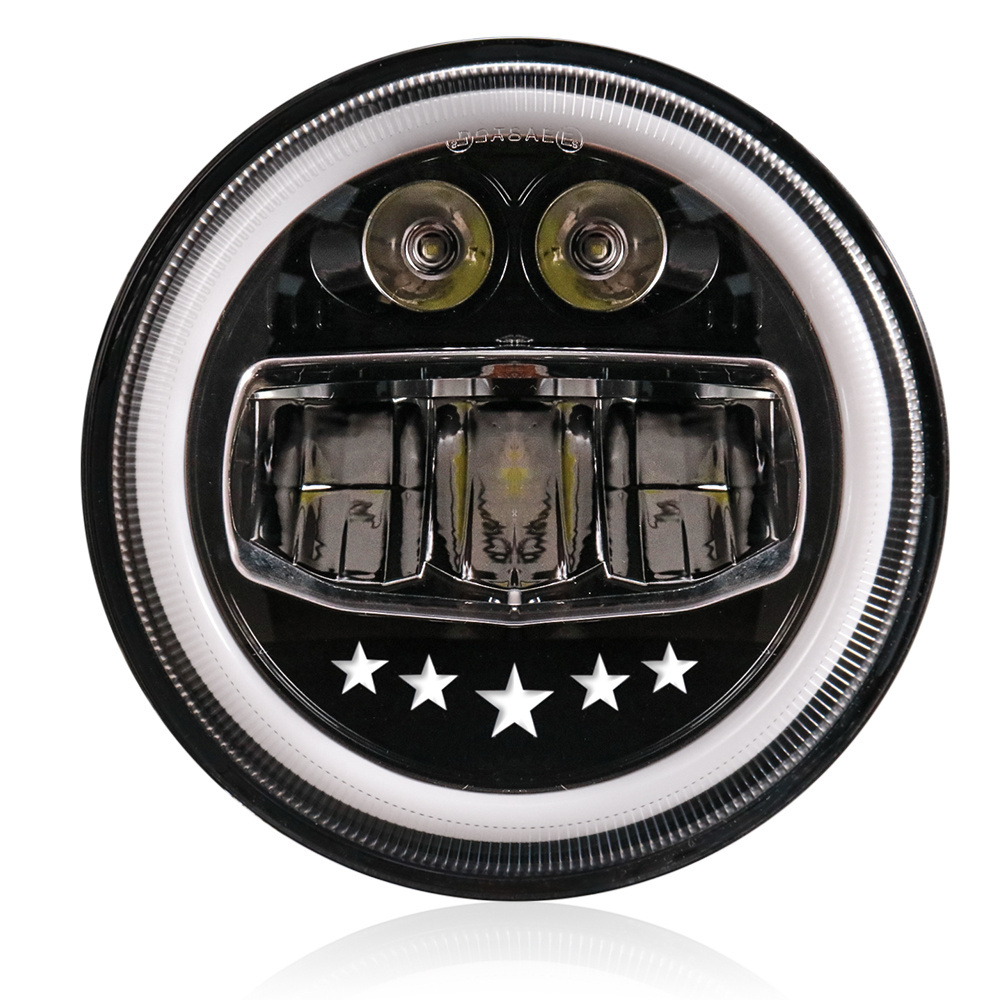 HGD 7 inch Off road led headlights Universal Angel Eye Round for jeep wrangler led headlight