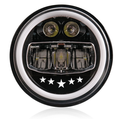 HGD 7 inch Off road led headlights Universal Angel Eye Round for jeep wrangler led headlight